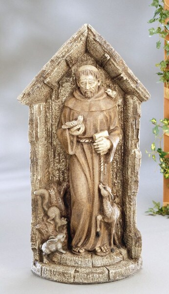 Saint Francis in Grotto cement casting cement Religious Catholic Decor